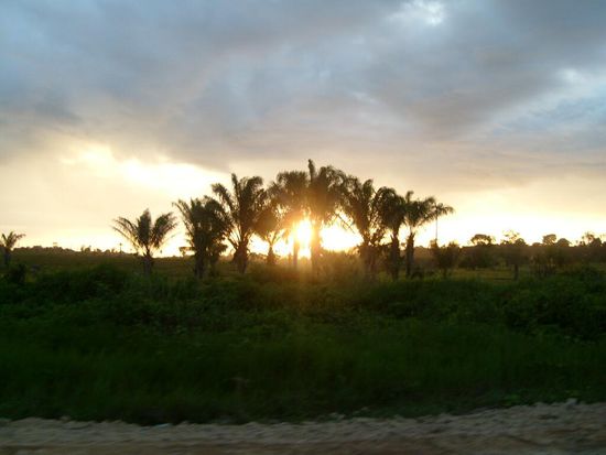 Im Sonnenaufgang Richtung Manaus.