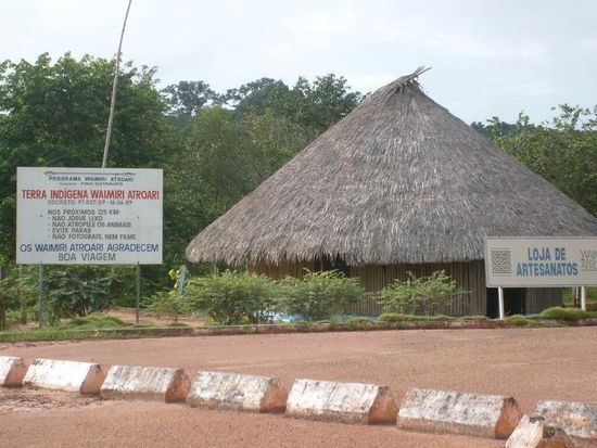 Der Eingang zum Reservat Waimiri Atroari