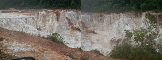 Erosion am Rande der Strasse nach Manaus