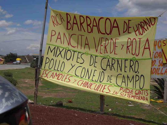 Barbacoa de Horno = im Kessel gegartes Fleisch.