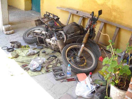 Da liegt sie, fertig für die Operation.