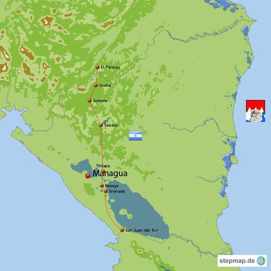 Zeigt meine Route durch Niga. Vom Süden kommend nach Norden.