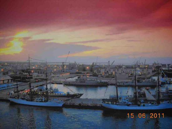 Der Hafen von Veracruz bei Nacht