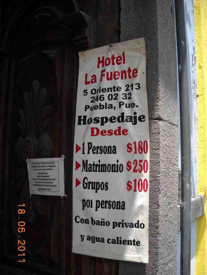 Preis ist in mexikanischen Peso. 1 US$ ca. 11 Pesos.