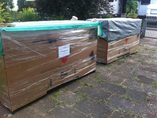 Fertig zum Abtransport.