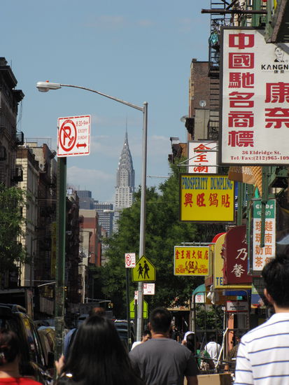 Chinatown mit Blick auf das Chrysler Building