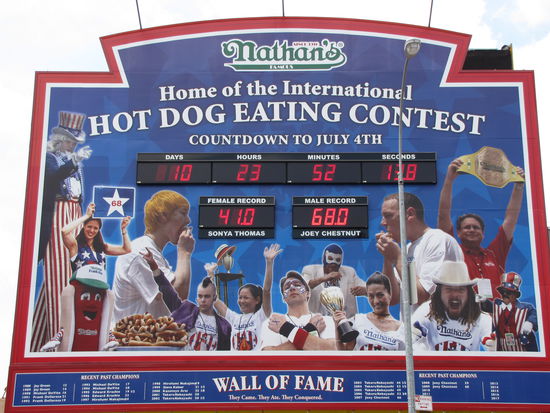 1988 konnte man den Wettbewerb mit 13 Hotdogs gewinnen. Letztes Jahr waren es 68 Stück!!