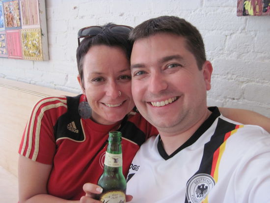 Ein leckeres Bier zum Spiel gegen Ghana.