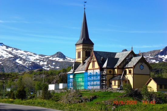 Die Lofotenkathedrale in Kabelvag - leider wegen Renovierung geschlossen.