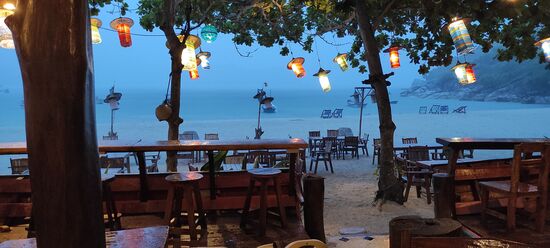 An den Lampions sieht man, wie der Wind geht. 
Regnen tut es auch