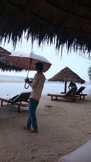 Einmal hat es bereits geregnet, aber der Service läuft weiter 