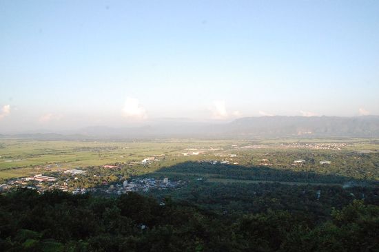 Hier kann man schön den Schatten sehen, den der Berg wirft.