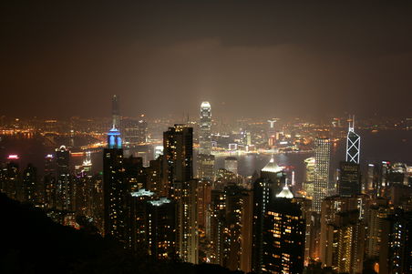 Aussicht vom "Victoria Peak" ueber HongKong