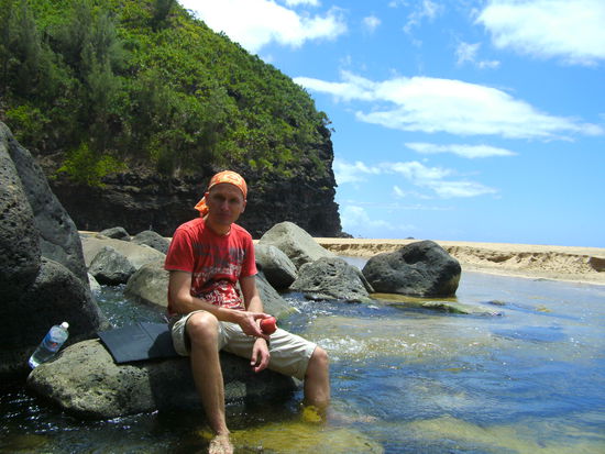 erfrischendes Fußbad vor dem Rückweg