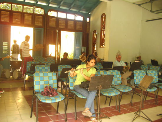 die Blasmusik von Santa Clara bei der Probe (Feli hat vorher gefragt)