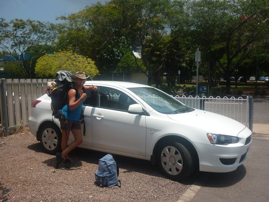 Backpacker Luuu mit unserem Auto