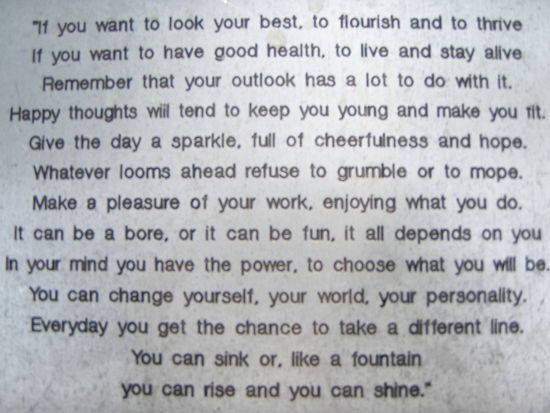 Dieser Text stand auf einer Sitzbank am Strand...