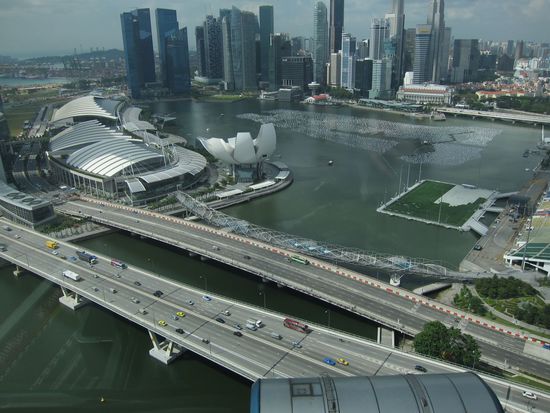 Aussicht vom Singapore Flyer. Übrigens hatten wir echt Glück mit dem Wetter.