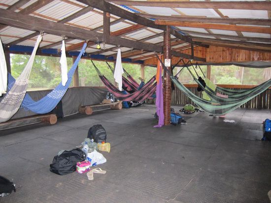 Unsere Schlafstätte für 3 Nächte. Trotz schlimmster Befürchtungen hatten wir kein Kreuzweh...