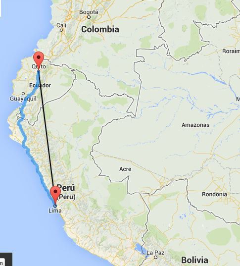 In zwei Stunden nach Quito anstatt für 28 Stunden in den Bus, aber der Rückweg wird per Bus bestritten !