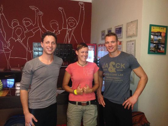 Hier sind unsere beiden Helden, kurz nach dem sie die ersten Schritte in Südamerika gemacht haben.