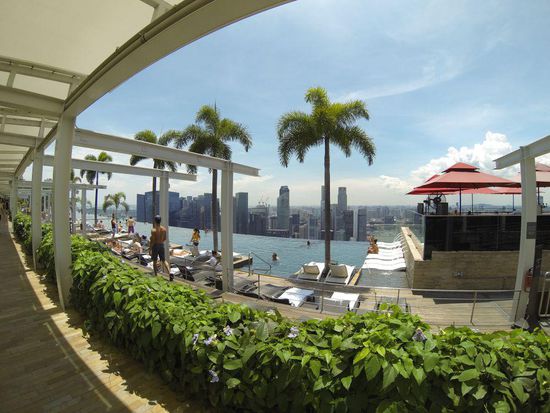 Ausblick über Singapur.