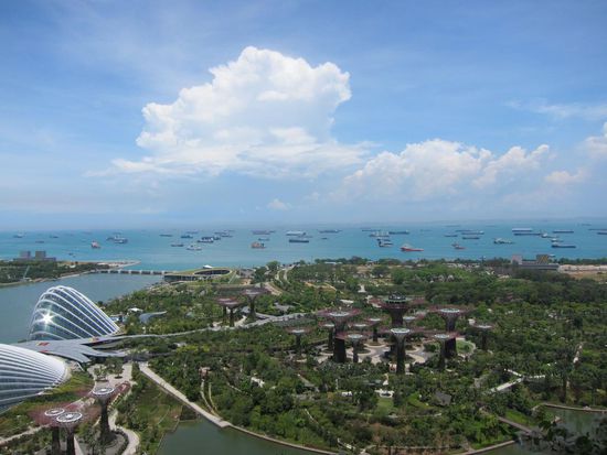 Gardens by the Bay von oben. Die sind schon ein bißchen irre da.