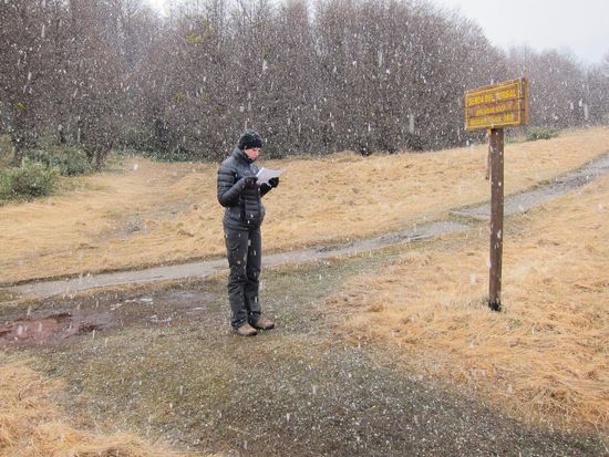 Ausrede Numero drei: wie man sehr gut auf diesem Lichtbild erkennen kann, schneit es stark, wir konnten uns unweigerlich nur im Kreis bewegen . Ausrede Numero vier hab ich auch gleich parat: Kathi hat die Karte haha, der war ja einfach gg.