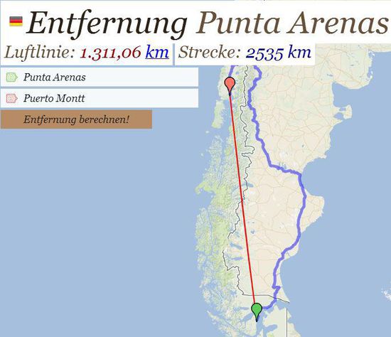 So und das war dann der Flug von Punta Arenas nach Puerto Montt ca. 1,5 Std.!