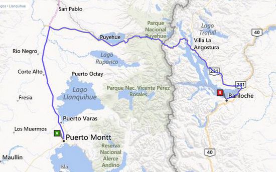 Und am Tag danach ging es via Bus von Puerto Montt wieder zurück nach Argentinien und zwar nach Bariloche.
