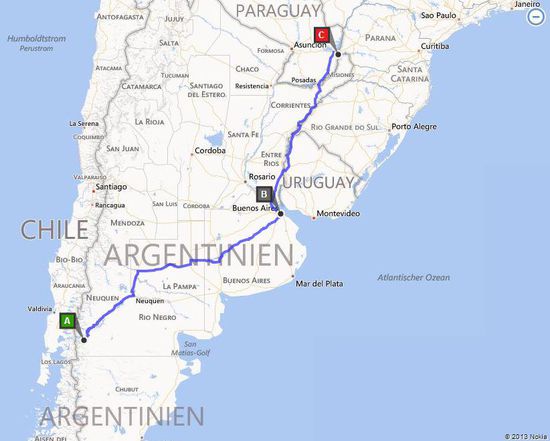 Yup und da es das Wetter nicht gut mit uns meinte, fuhren wir ein paar Tage später endgültig der Sonne hinterher und da sind wir jetzt in Puerto Iguazu. Ganz oben rechts könnt ihr schon unser nächstes Ziel erspähen ............! Richtig: Rio und wenn ihr den Bericht lest (was wir hoffen gg) sind wir schon am Weg dort hin oder sogar schon dort.