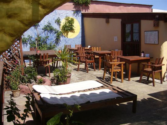 Der Innenhof des Hostels