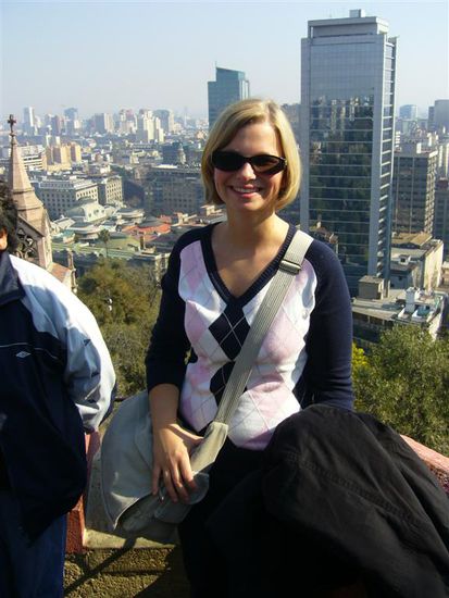 Blick über Santiago vom Gipfel des cerro Santa Lucia