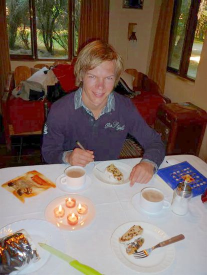 Christstollen, Kakao, und "Adventskranz"