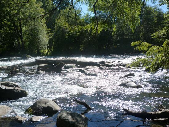 Unser Hostel war direkt an einem schönen Fluss gelegen