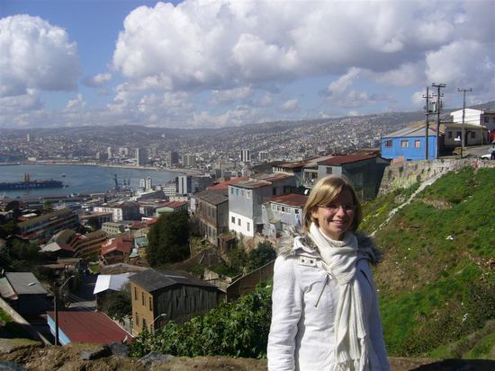Blick auf VAlparaíso und Viña