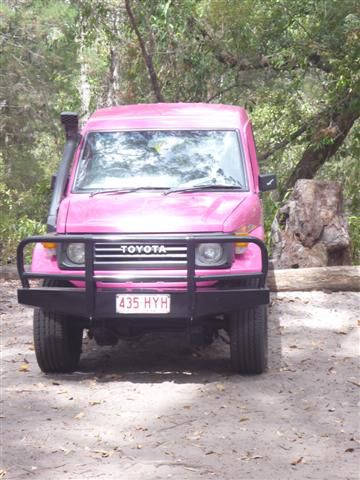 sorry, dass jetzt hier so unpassend n pinkes auto reinkommt, aber wie cool ist das denn? also in deutschland gibts net so viele tolle pinke toeffs...