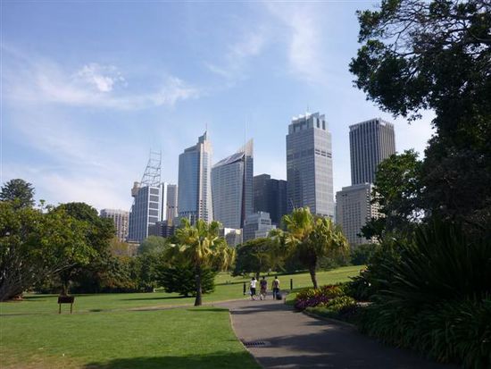 Die Skyline von den Botanic Gardens aus, richtig toll