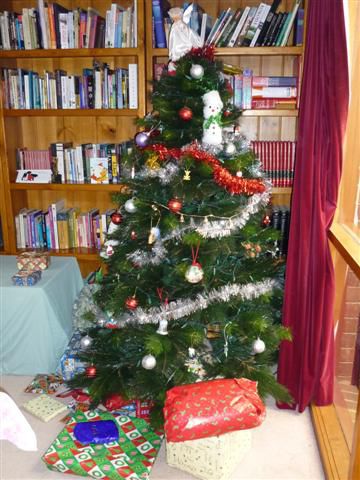 unser weihnachtsbaum und die geschenke leider hab ich ihn nicht in aktion fotografiert, das hattet ihr sehen muessen, der hat das ganze haus und nachts sogar die ganze strasse in ne grossraumdisko verwandelt