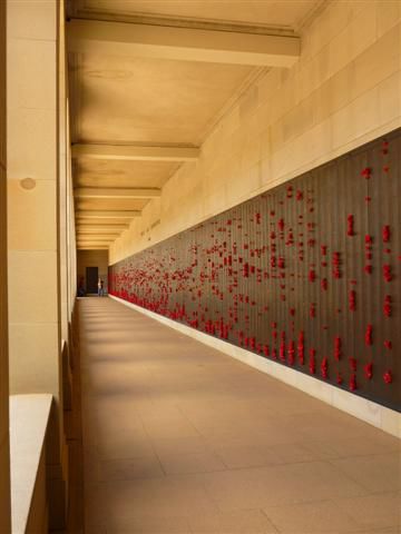 da an dieser wand stehen alle namen von den im krieg gefallenen und es sind ganz viele rosen drin