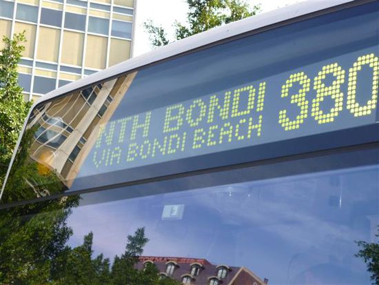 der bus, der uns in "nur" einer stunde zum bondi beach brachte...*grumml*