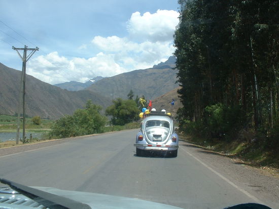Der VW-Käfer meines Gastvaters - entsprechend dem feierlichen Anlass zurechtgemacht