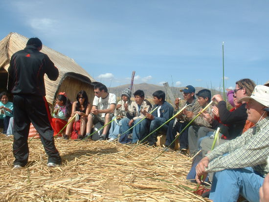 hier durften wir mal vom Schilf probieren....