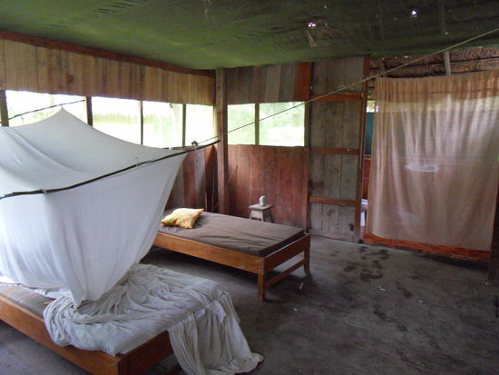 mein Zimmer - gottseidank gab es überall Moskitonetze, auch an Fenstern und Türen. Bei dem ganzen Viecherzeuch hätte einen das nachts sonst echt durchdrehen lassen können 