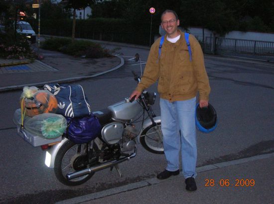 Noch voller Optimismus, denn gute Vorbereitung ist alles (man beachte auch die ausgeklügelte Gewichtsverteilung)!