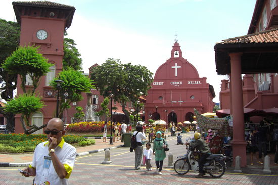 Der zentrale Platz in Melaka mit den holländischen Gebäuden, die die ältesten in Asien sein sollen!