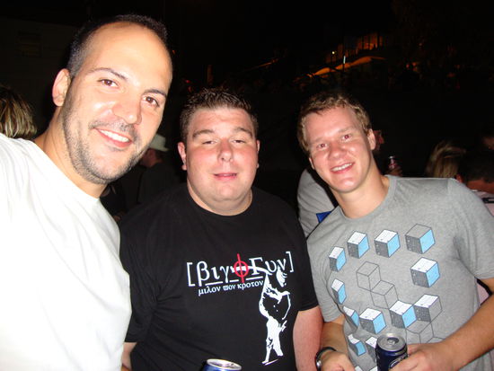 .... Xavier, Moritz und meine Wenigkeit beim Büchsensaufen (auch mal wieder schön) ....