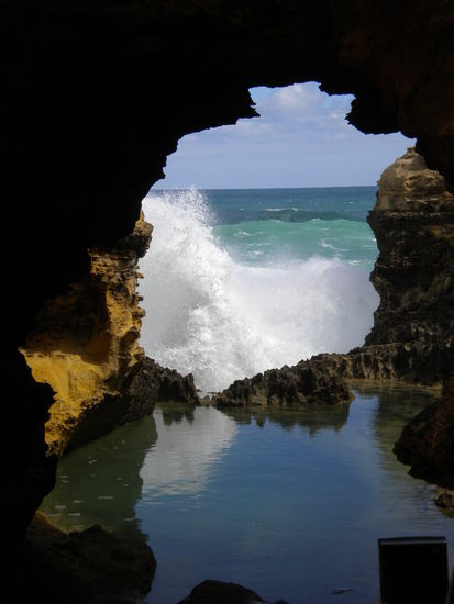 Hier kam nur Wasser bei wirklich großen Wellen an!