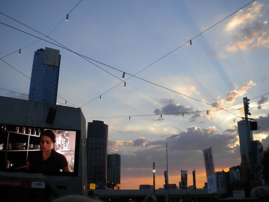 Später dann der Foodi Film bei Sonnenuntergang und kostenlosem Popcorn!