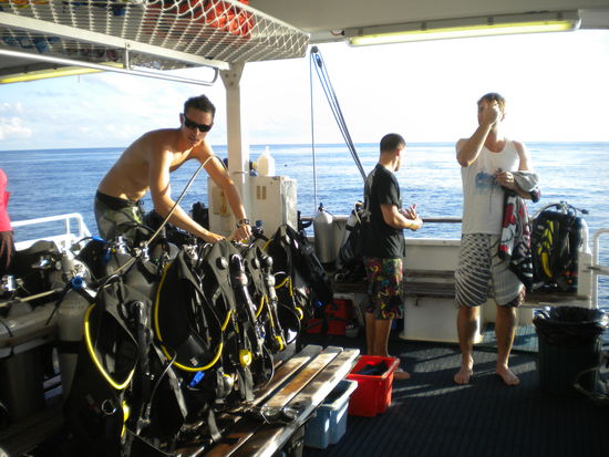 ... hier die Tauchstation mit super Equipment ....